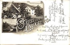 Gruss von der Lauxburg - Litho - Lorch am Rhein