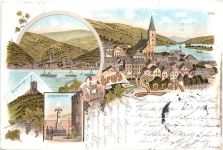 Gruss aus Lorch am Rhein - Litho
