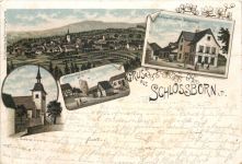 Gruss aus Schlossborn im Taunus - Litho