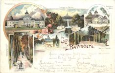 Weimar - Gruss aus Belvedere - Litho