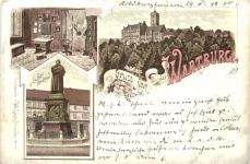 Gruss von der Wartburg - Litho