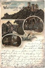 Gruss von der Wartburg - Litho