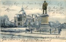 Crefeld - Bismarck-Denkmal und Kreishaus im Winter
