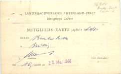Cochem - Landesjagdverband - Mitglieds Karte