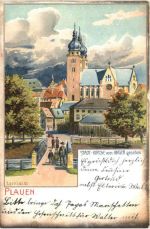 Plauen - Stadt-Kirche - Litho