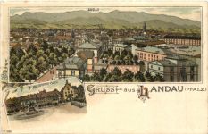 Gruss aus Landau Pfalz - Litho