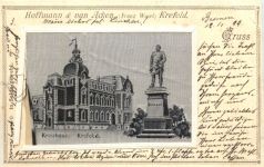 Krefeld - Kreishaus in Seide gewebt