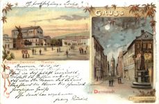 Gruss aus Darmstadt - Litho