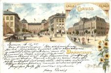 Gruss aus Darmstadt - Litho