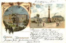 Gruss aus Darmstadt - Litho