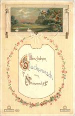 Namenstag - Prägekarte