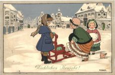 Neujahr - Künstler Ak Pauli Ebner