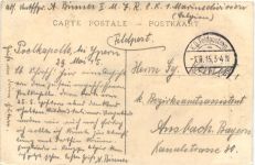 Poelcapelle von engl. Artillerie zerschossen - Feldpost