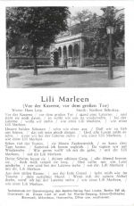 Liederkarte - Lili Marleen