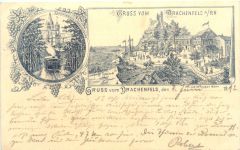 Gruss vom Drachenfels - Litho - Vorläufer 1892