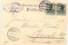 Gruss vom Bismarckturm bei Suhl - Litho