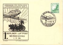 Berlin - Luftpost Werbeschau 1936 - Ganzsache