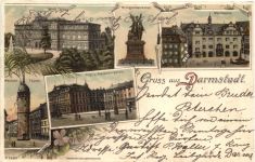 Gruss aus Darmstadt - Litho
