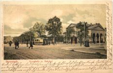 Darmstadt - Kunsthalle mit Bahnhof