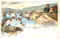 Gruss aus Rüdesheim - Litho