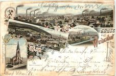 Gruss aus Weidenau an der Sieg - Litho