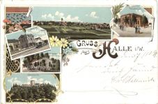 Gruss aus Halle i. W. - Litho