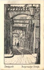 Stralsund - Bechermacher Straße - Radierung