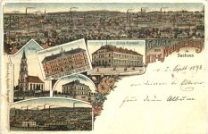 Gruss aus Alt und Neugersdorf in Sachsen - Litho
