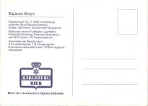 1. FC Kaiserslautern Rainer Geye mit Autogramm