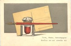 Tinte Feder Schreibpapier