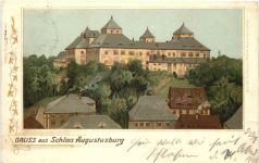 Gruss aus Schloss Augustusburg - Litho
