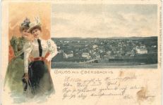 Gruss aus Ebersbach Oberlausitz - Litho
