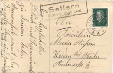 Namenstag - Landpoststempel Seffern