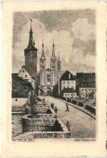 Würzburg - Alte Mainbrücke - Radierung