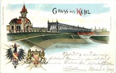 Gruss aus Kehl am Rhein - Litho