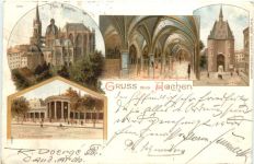 Gruss aus Aachen - Litho
