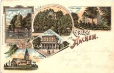 Gruss aus Aachen - Litho