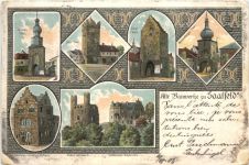 Alte Bauwerke zu Saalfeld a. Saale - Litho