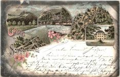 Gruss aus dem Schwarzathal - Litho