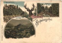 Gruss aus dem Schwarzathal - Litho