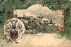 Ruine Greifenstein bei Blankenburg - Litho