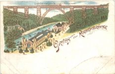 Eisenbahnbrücke Solingen Remscheid -Litho