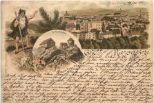 Gruss aus dem Riesengebirge - Hirschberg in Schlesien - Litho