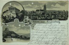 Gruss aus Regensburg - Litho