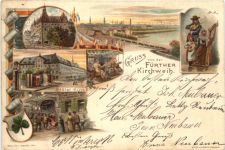 Fürth - Gruss von der Kirchweih - Litho