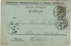 Detmold - Gruss vom Hermanns Denkmal - Litho