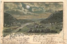 Gruss aus der Porta Westfalica - Litho