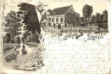 Lübbenau - Gruss vom Gasthaus zum grünen Strand - Litho