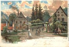 Gruss aus der Spechtritzmühle im Rabenauer Grund - Litho