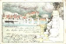 Meissen an der Elbe - Litho
